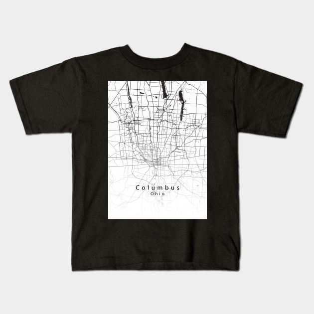 Columbus Ohio City Map Kids T-Shirt by Robin-Niemczyk